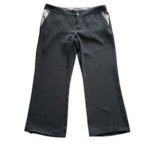 Split Y2K low-rise Black & gray Pinstripe ankle/cropped pants